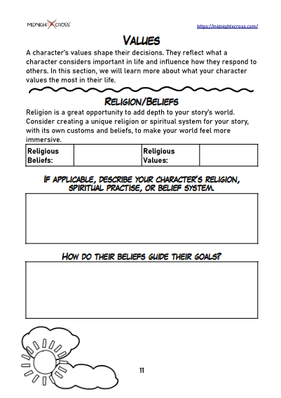 Pro Character Creation Worksheet Preview 11